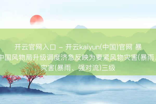 开云官网入口 - 开云kaiyun(中国)官网 暴雨黄色预警! 中国风物局升级调度济急反映为要紧风物灾害(暴雨、强对流)三级