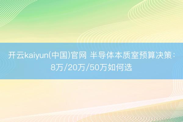 开云kaiyun(中国)官网 半导体本质室预算决策：8万/20万/50万如何选