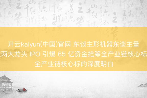 开云kaiyun(中国)官网 东谈主形机器东谈主量产拐点竖立两大龙头 IPO 引爆 65 亿资金抢筹全产业链核心标的深度明白