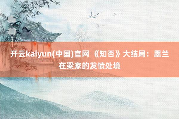 开云kaiyun(中国)官网 《知否》大结局：墨兰在梁家的发愤处境